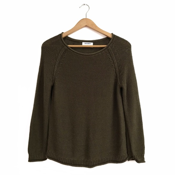 Old Navy Sweaters - Old Navy Loose Knit Sweater S Dark Olive Green